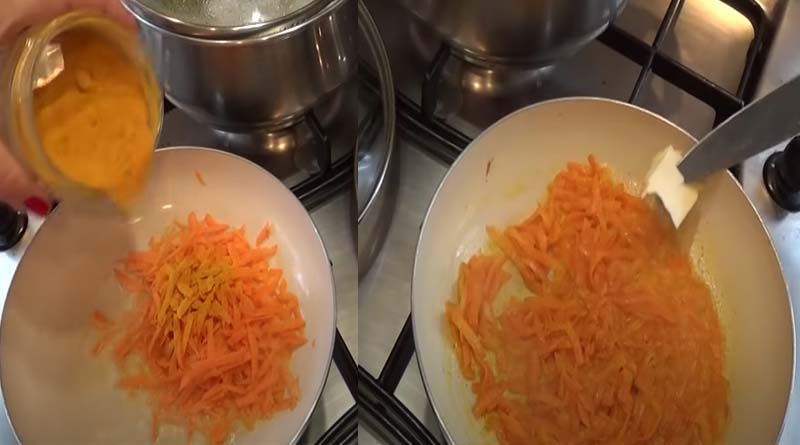 Обжарка моркови с куркумой и сливочным маслом